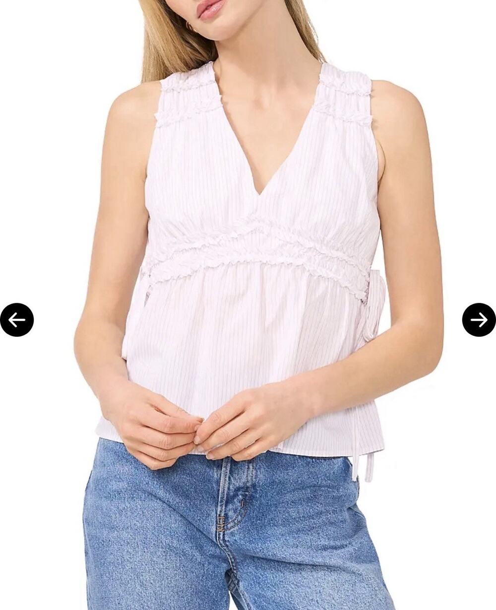 NEW 1 State Blouse Top Luxury Minimalist Career Trad Wife Cottage Feminine L